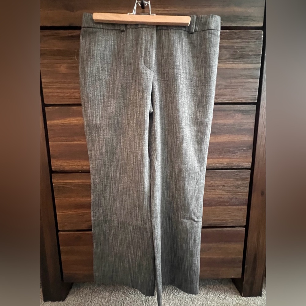 LOFT Black and White Patterned Julie Work Pant 12 Petite